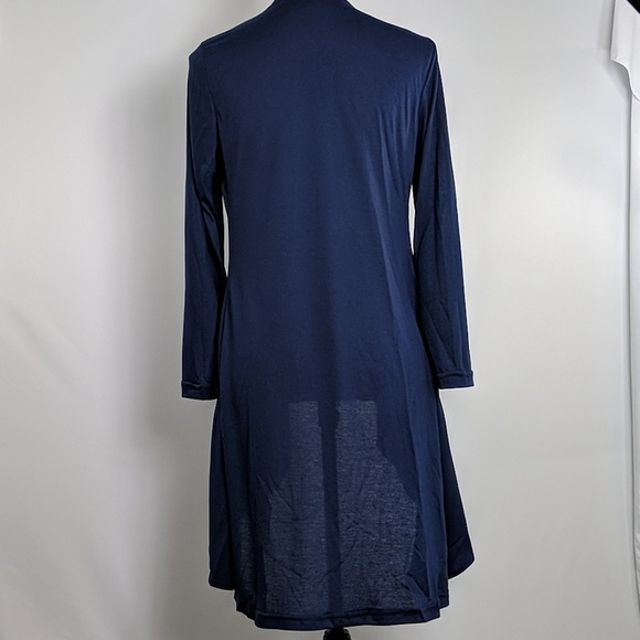 Navy drape front open cardigan - Picture 5 of 7